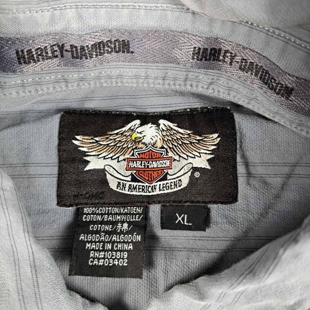 Vintage Harley-Davidson Work Shirt Mens XL Button Up Snap Collar Embroidered Y2K - Picture 6 of 13